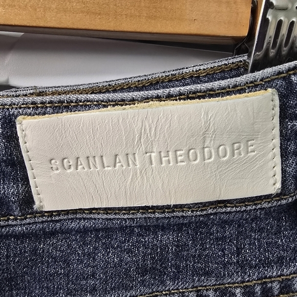 Scanlan Theodore Blue Denim Skirt stretchy - Picture 10 of 13